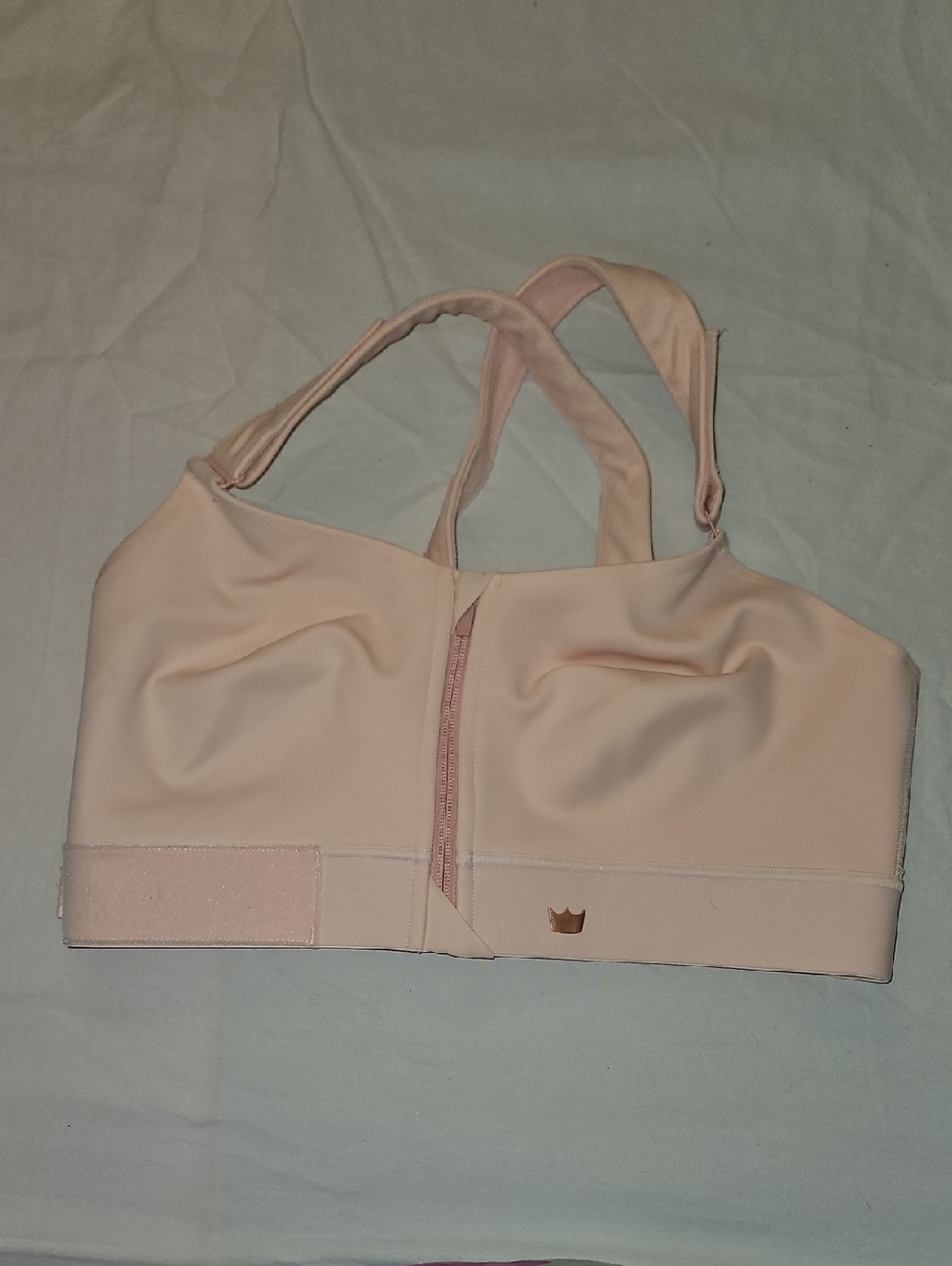 SHEFIT Pale Pink Front-Zip Support Sports Bra
